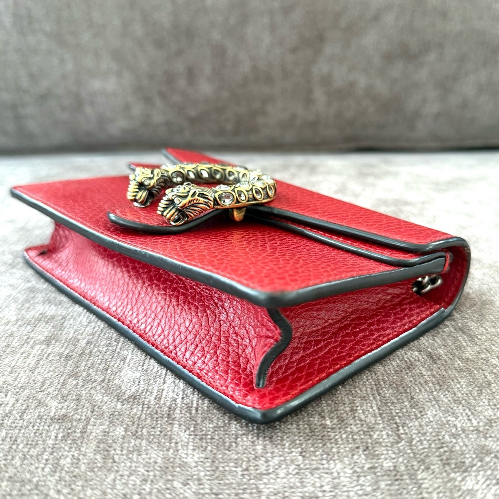 Authentic Gucci Dionysus Mini bag red leather crossbody silver chain - Picture 10 of 14